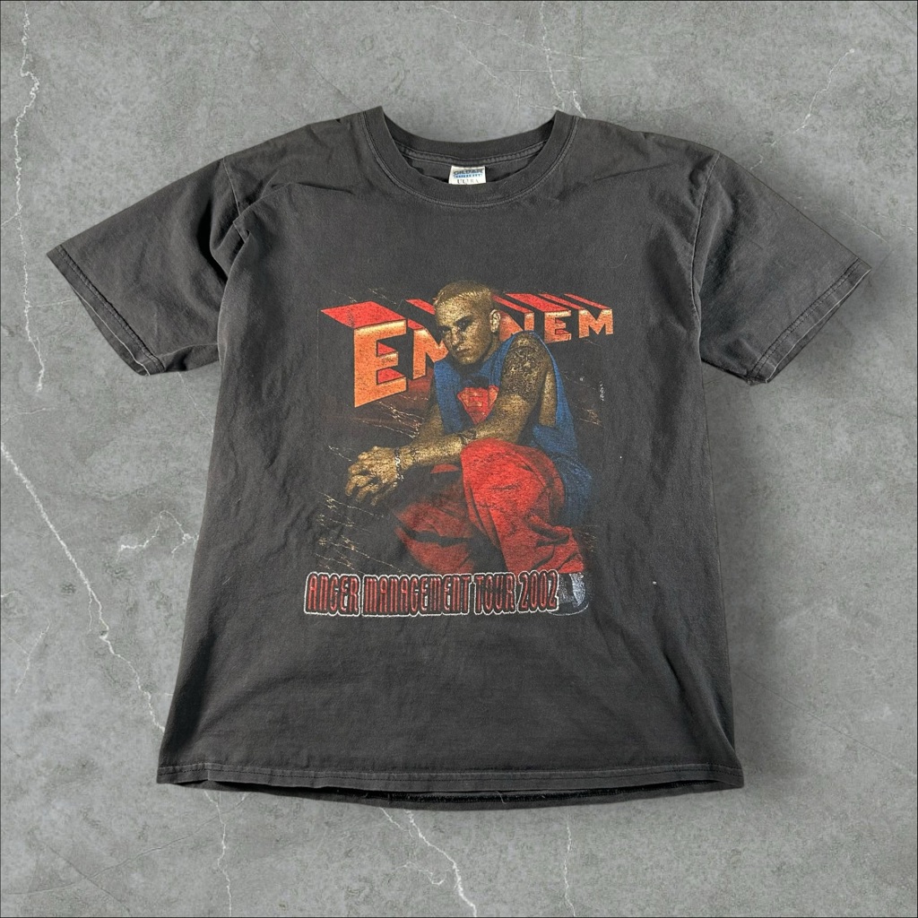 Vintage Eminem Shirt Men Large Black Y2k 2002 Anger Management Tour Rap Tee Rare